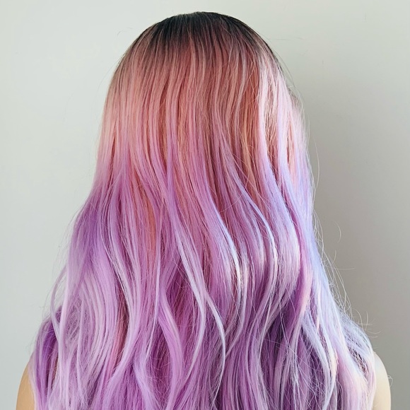 So Pretty! 26” Ombre Pink Lilac Premium Fiber Wig for Daily Wear or Cosplay - Picture 13 of 14